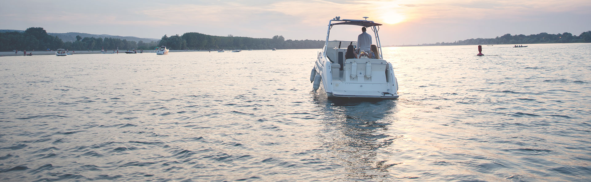 Boat riding out into the lake