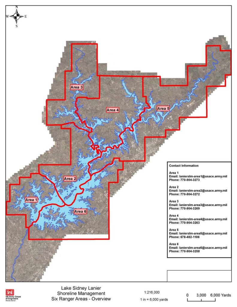 Updated CORPS OF ENGINEERS SHORELINE AREA RANGER CONTACT MAPS Lake