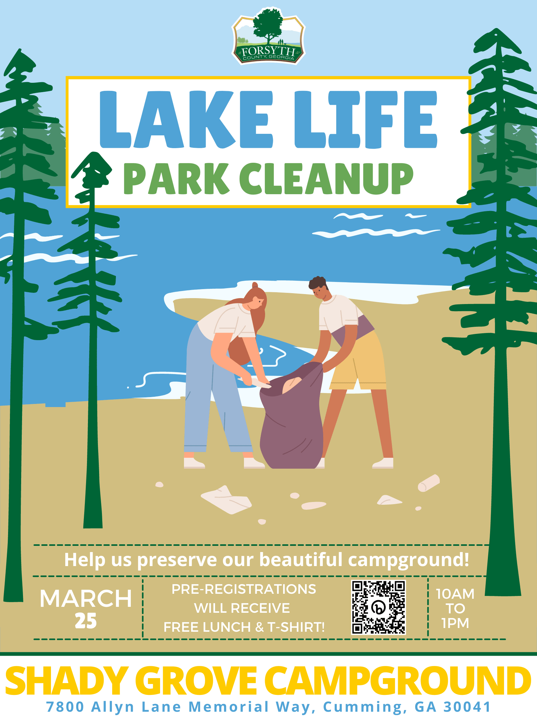 Lake Life Shady Grove Campground Cleanup Flyer