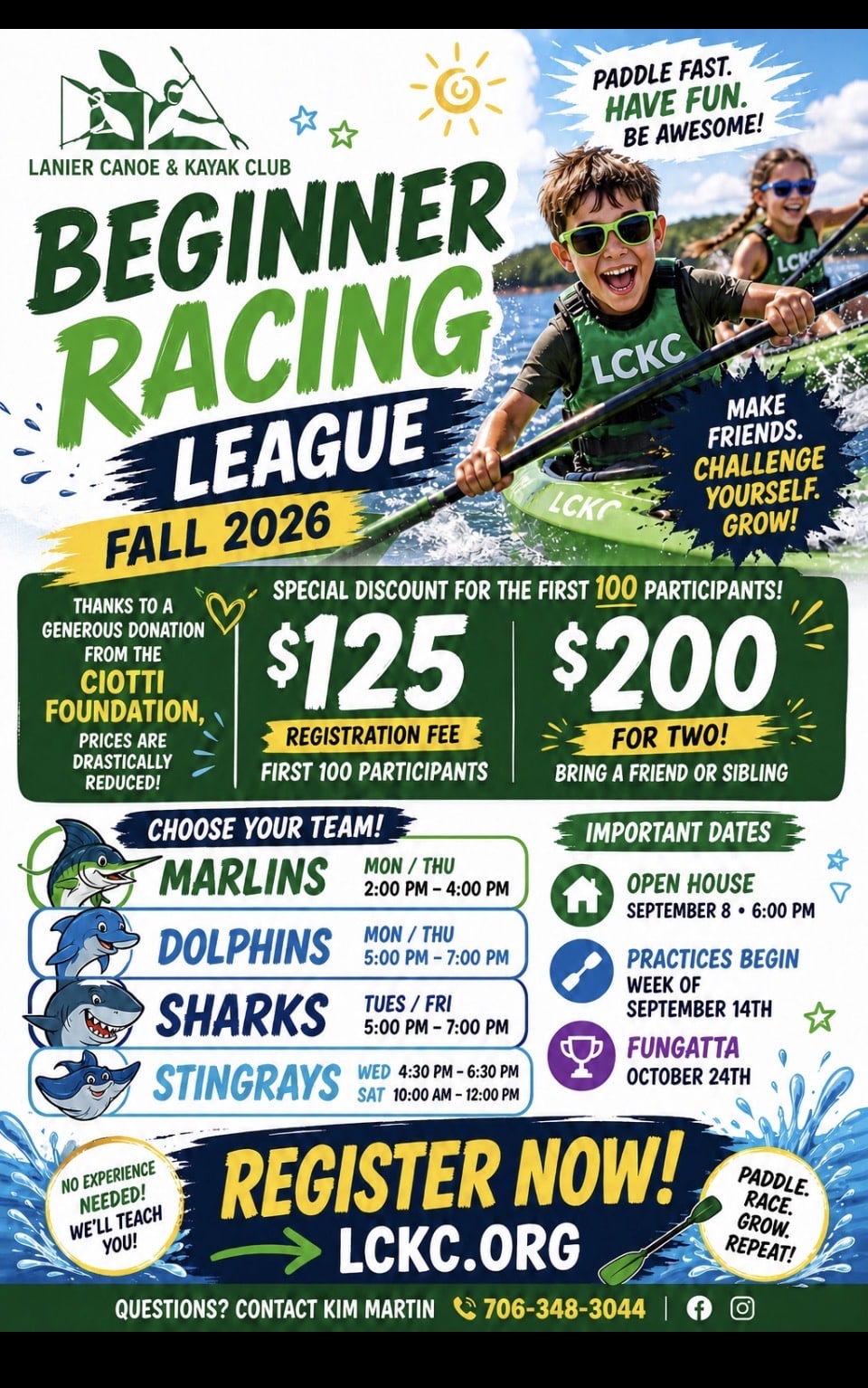 Lanier Canoe and Kayak Club Beginner Racing League